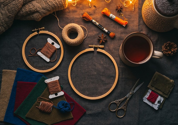 zestaw nici i tamborek